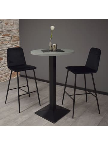 58 aufm Kessel TRESENTISCH rund Eleanore 70 cm schwarz matt/Pinie green matt lack