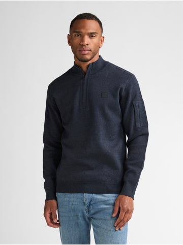 Petrol Industries Utility-Strickpullover mit kurzem Reißverschluss stonefield in Blau