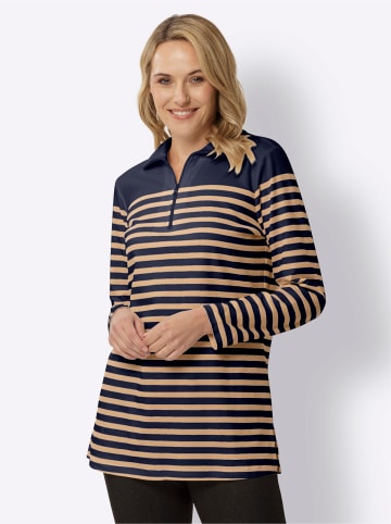 Sieh an! Longsweatshirt in marine-camel-gestreift