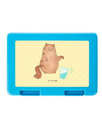 Mr. & Mrs. Panda Bentobox Katze Wasserglas ohne Spruch in Gelb Pastell