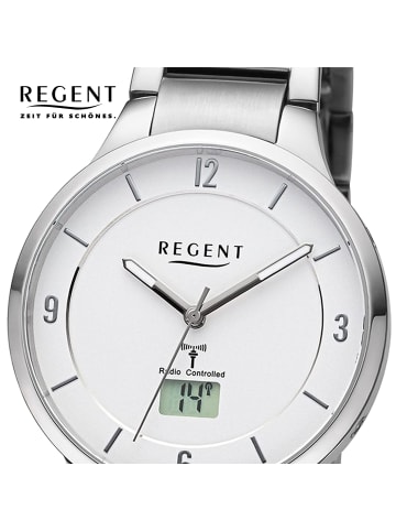 Regent Funkuhr Regent Funkuhren silber extra groß (ca. 39mm)