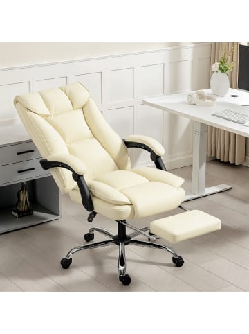 HOMCOM Bürostuhl-72L x 66B x 113-121Hcm-Beige