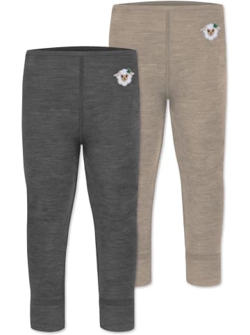 Normani Outdoor Sports 2er Pack Baby Merino Hose „Tutira" in Anthrazit/Beige