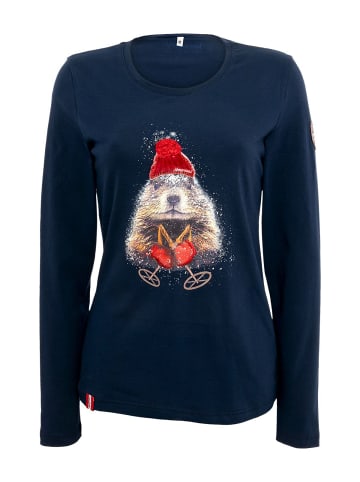 Almgwand Langarmshirt DEMUTALM in dunkelblau