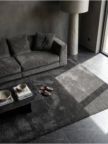 KADIMA DESIGN ZINAL Hochflorteppich Anthrazit 200x290 Uni Polyester Wohnzimmer in Anthrazit