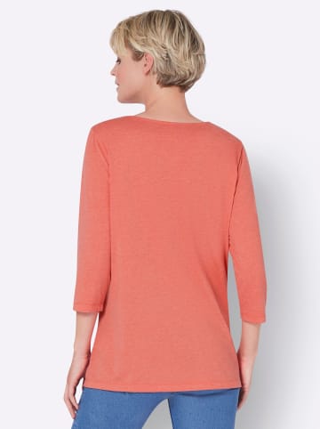 Sieh an! 3/4-Arm-Shirt in koralle-meliert