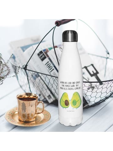 Mr. & Mrs. Panda Thermosflasche Avocado Pärchen mit Spruch in Weiß