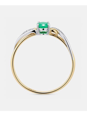Diamant L'éternel Ring, mit Smaragd, 375 Gelbgold