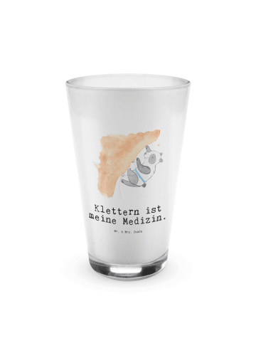 Mr. & Mrs. Panda Blümchentailglas Panda Klettern mit Spruch in Transparent