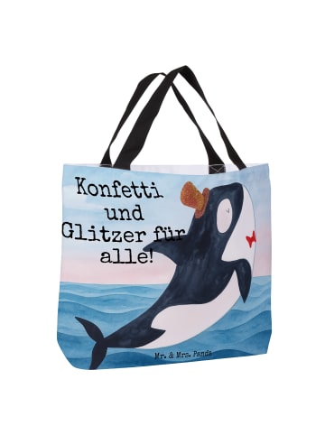 Mr. & Mrs. Panda Tasche Orca Zylinder Design mit Spruch in Weiß