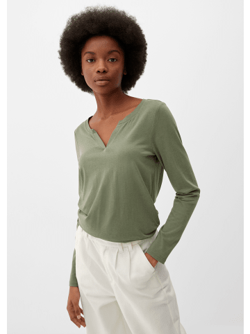 QS T-Shirt langarm in Olive