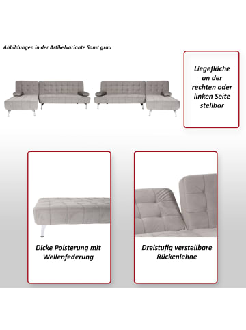MCW Schlafsofa K22 Liegefläche links/rechts, Stoff/Textil hellgrau, schwarz