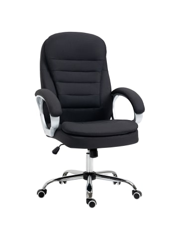 Vinsetto Bürostuhl-L64 x B75 x H111-121 cm-Schwarz
