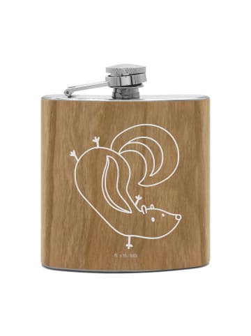 Mr. & Mrs. Panda Flachmann Stinktier Handstand ohne Spruch in Braun