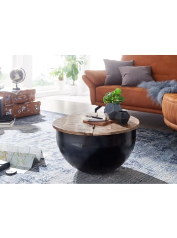 FineBuy Couchtisch in Schwarz / Mango / 60x60x34