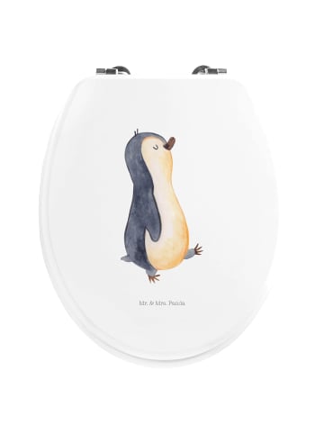 Mr. & Mrs. Panda Motiv WC Sitz Pinguin marschieren ohne Spruch in Weiß