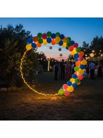 relaxdays Luftballon Bogen in Gold - Ø 195 cm