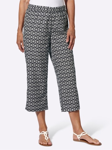 Sieh an! 7/8-Hose in ecru-schwarz-bedruckt