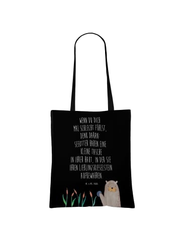 Mr. & Mrs. Panda Einkaufstüte Otter Stein mit Spruch in Schwarz