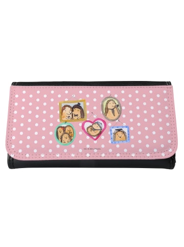Mr. & Mrs. Panda Portemonnaie für Damen Igel Familie ohne Spruch in Rot Pastell
