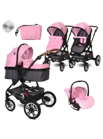 Lorelli Kombikinderwagen Lora 3 in 1 in rosa