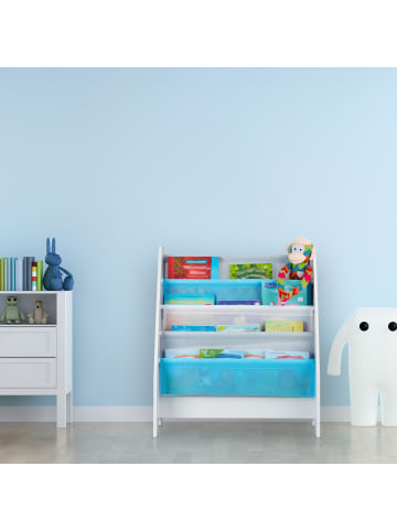 relaxdays Kinder Bücherregal Lagerfeuer in Bunt - (B)62 x (H)71 x (T)29 cm