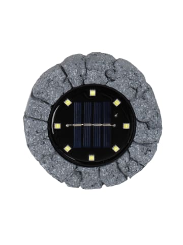 näve LED-Solar Bodenleuchte 3er-Set "Ground" Ø 11,5 cm in Grau