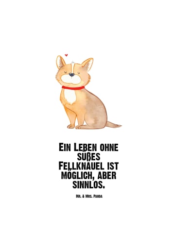 Mr. & Mrs. Panda Feldflasche Hund Glück mit Spruch in Weiß