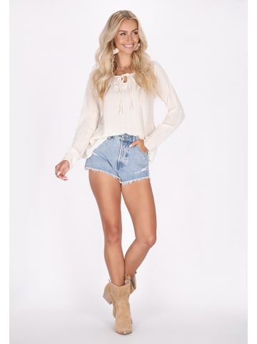 IZIA Damen Blouse in Wollweiss