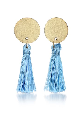 Elli Ohrringe 925 Sterling Silber Boho, Kreis, Tassel in Gold