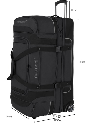 normani Reisetrolley 120-150 L mit Kleidertaschen in Schwarz/Grau