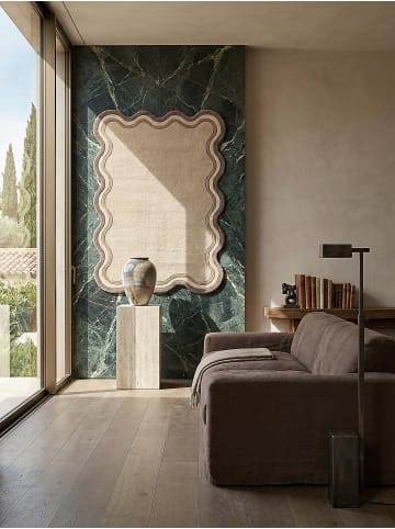KADIMA DESIGN Wollteppich Kurzflor WINCH Bordüre Abstrakt Handgetuftet Naturfaser in Multi