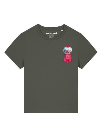 wat? Apparel T-Shirt Kaugummiautomat in Khaki
