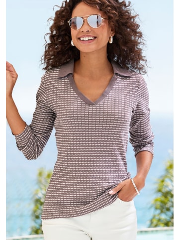 Vivance Poloshirt in taupe-creme