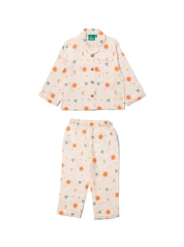 Little Green Radicals Klassischer Bio-Pyjama in Creme