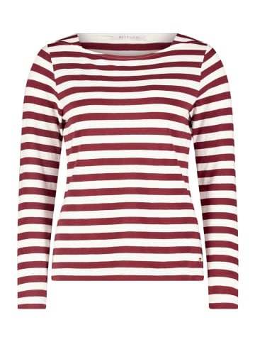BETTY & CO Ringelshirt mit U-Boot-Ausschnitt in Dark Red/Cream