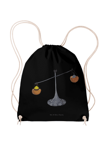 Mr. & Mrs. Panda Sportbeutel Sternzeichen Waage ohne Spruch in Schwarz