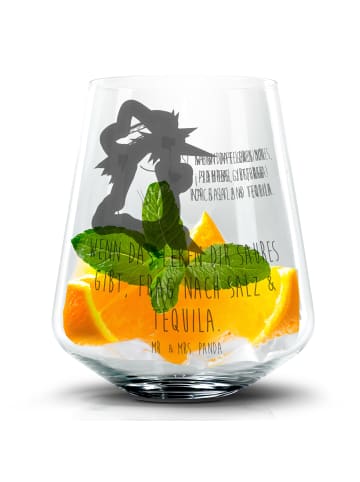 Mr. & Mrs. Panda Trinkglas Axolotl Tequila mit Spruch in Transparent