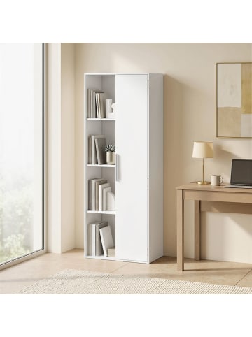 HOMCOM Bücherschrank-60L x 35B x 160H cm-Weiß