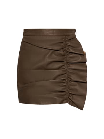 faina Damen Lederrock in Taupe