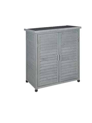 relaxdays Gartenschrank in Grau - (B)86,5 x (H)97 x (T)47 cm