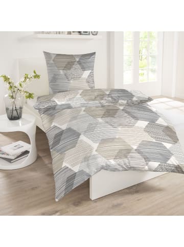 Schiesser Feinbiber-Bettwäsche-Set Fabian in Crem-Beige