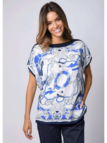 Alba Moda Strandshirt im maritimen Dessin in weiß