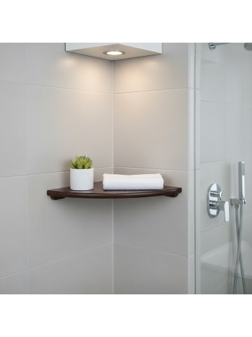 relaxdays Eckregal in Dunkelbraun - (B)30 x (H)3 x (T)30 cm