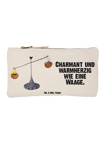Mr. & Mrs. Panda Kulturtasche Sternzeichen Waage mit Spruch in Weiß