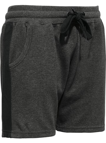 Erwin Müller Interlock-Jersey Freizeithose, kurz in anthrazit meliert-schwarz