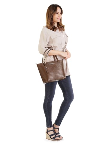 Cluty Handtasche echt Leder in cognac