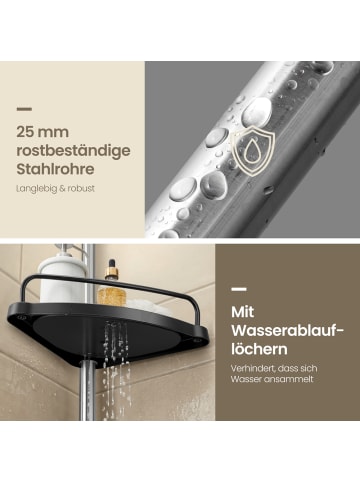 SONGMICS Duschregal in Schwarz - (B)34 x (H) (95-300) x (T)24 cm