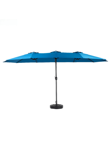 ABRIHOME Doppelseitiger Sonnenschirm in Dunkelblau 450 cm rechteckig mit Kurbel Ohne Fuß