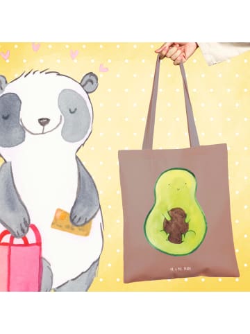 Mr. & Mrs. Panda Tragetasche Avocado Kern ohne Spruch in Braun Pastell